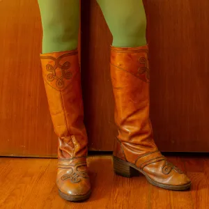 1970s Zodiac Knee High Leather Boots