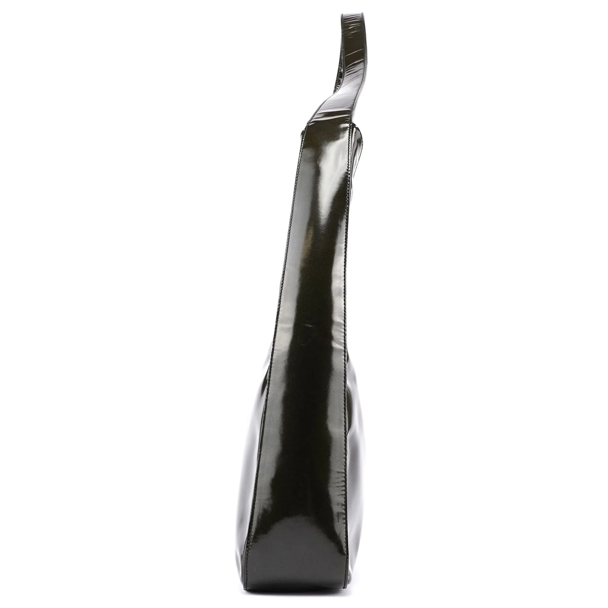 1998 Dark Green Patent Leather Geometric Hobo