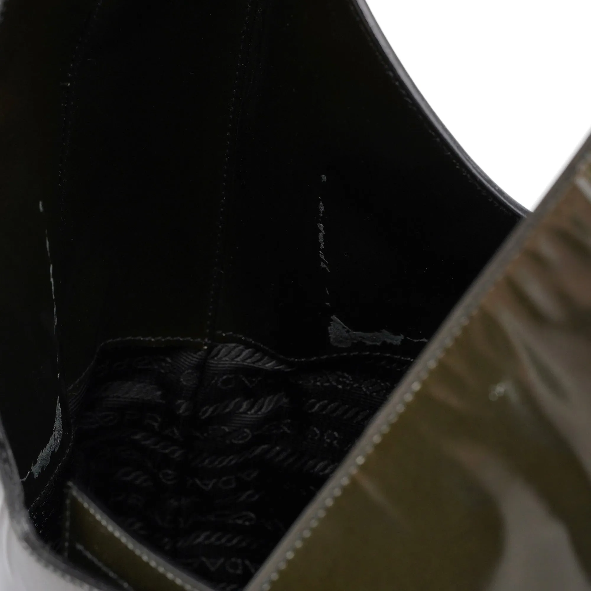1998 Dark Green Patent Leather Geometric Hobo