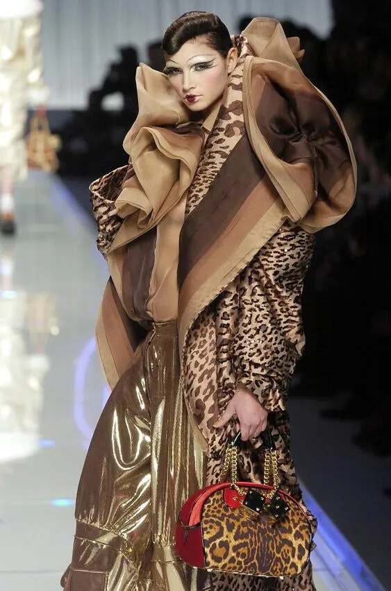 2004 F/W Velvet & Leopard Print Bowler Bag