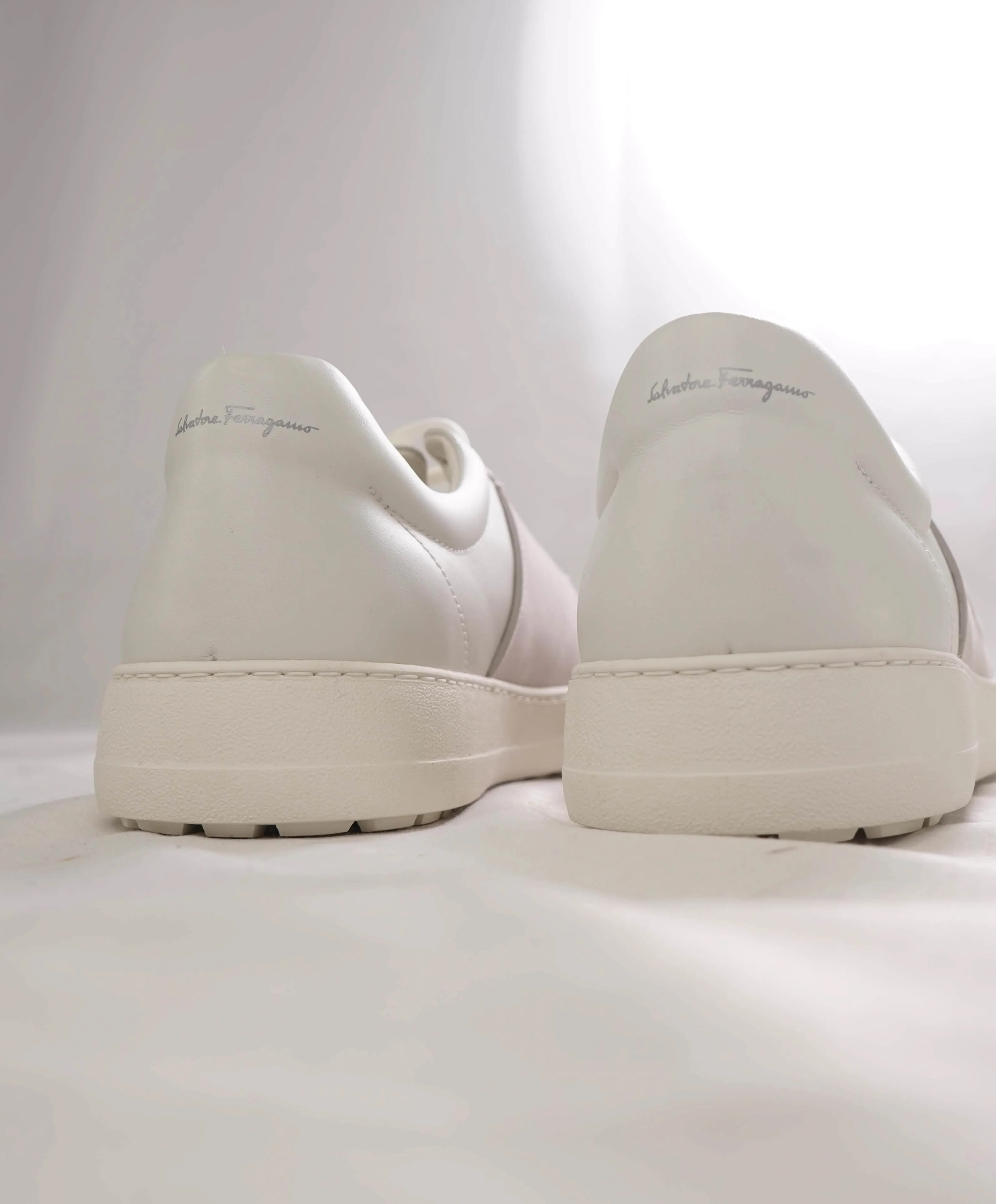 $750 SALVATORE FERRAGAMO - *CULT* White Gancini Sneaker - 8.5M US