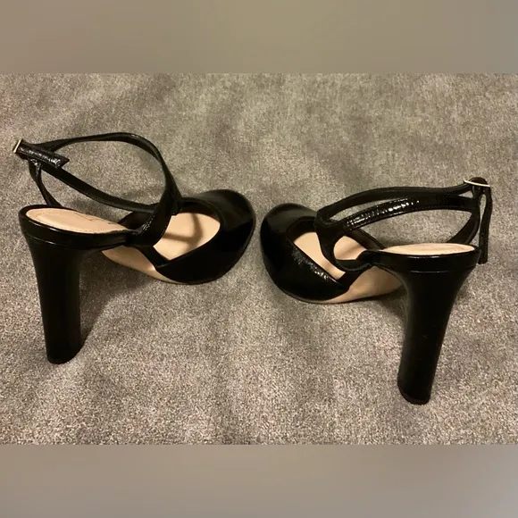 AGL Attilio Giusti Leombruni Black Patent Leather Milly H Simply Heel US 7 EU 37