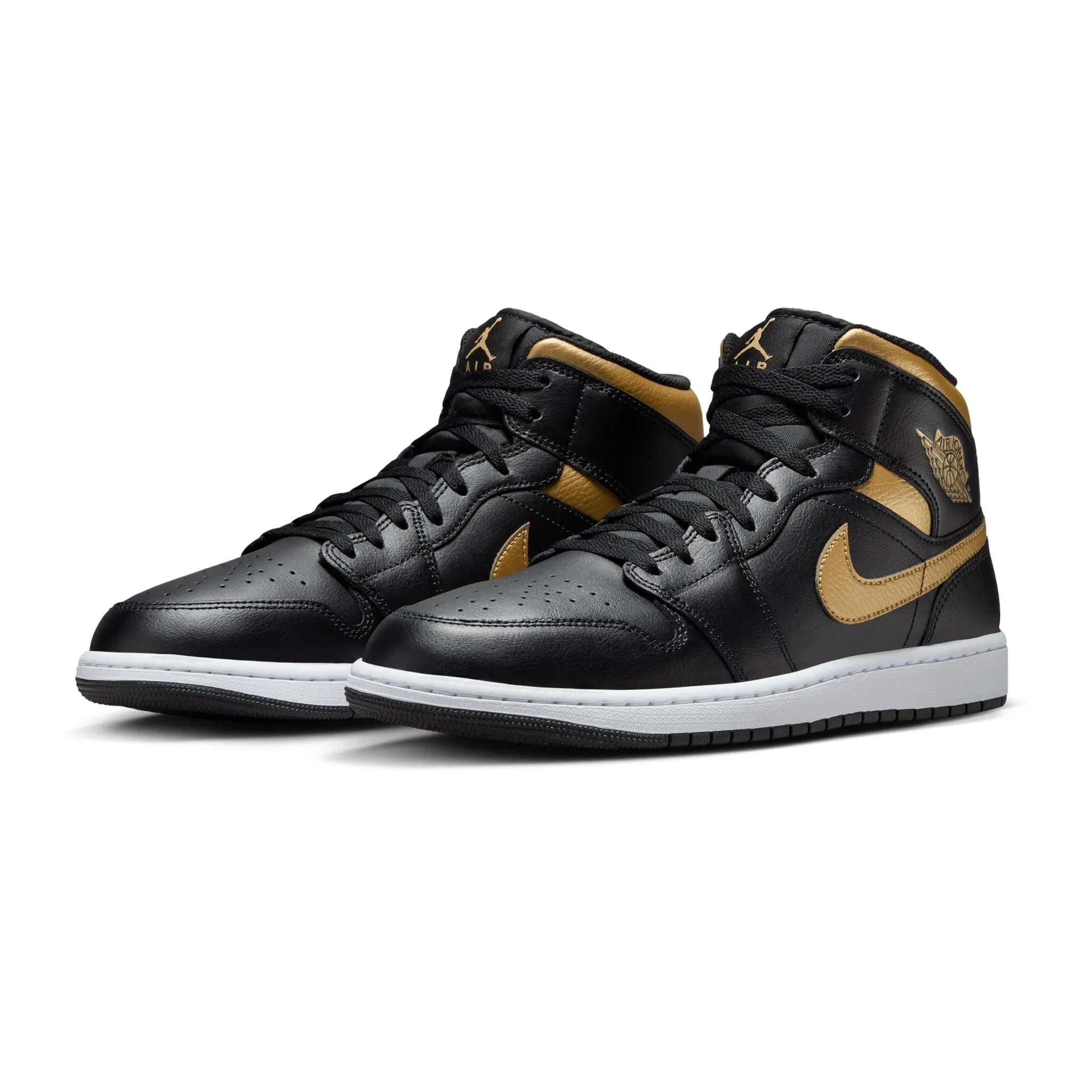 Air Jordan 1 Mid Black/Metallic Gold-White DQ8426-071