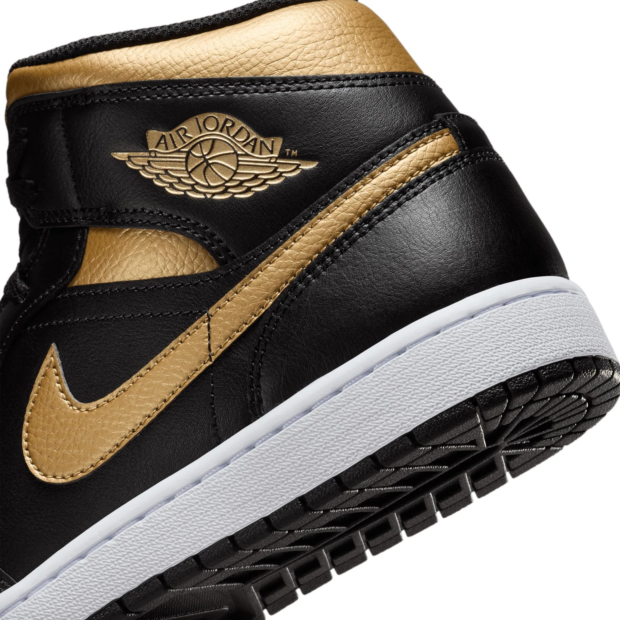 Air Jordan 1 Mid Black/Metallic Gold-White DQ8426-071