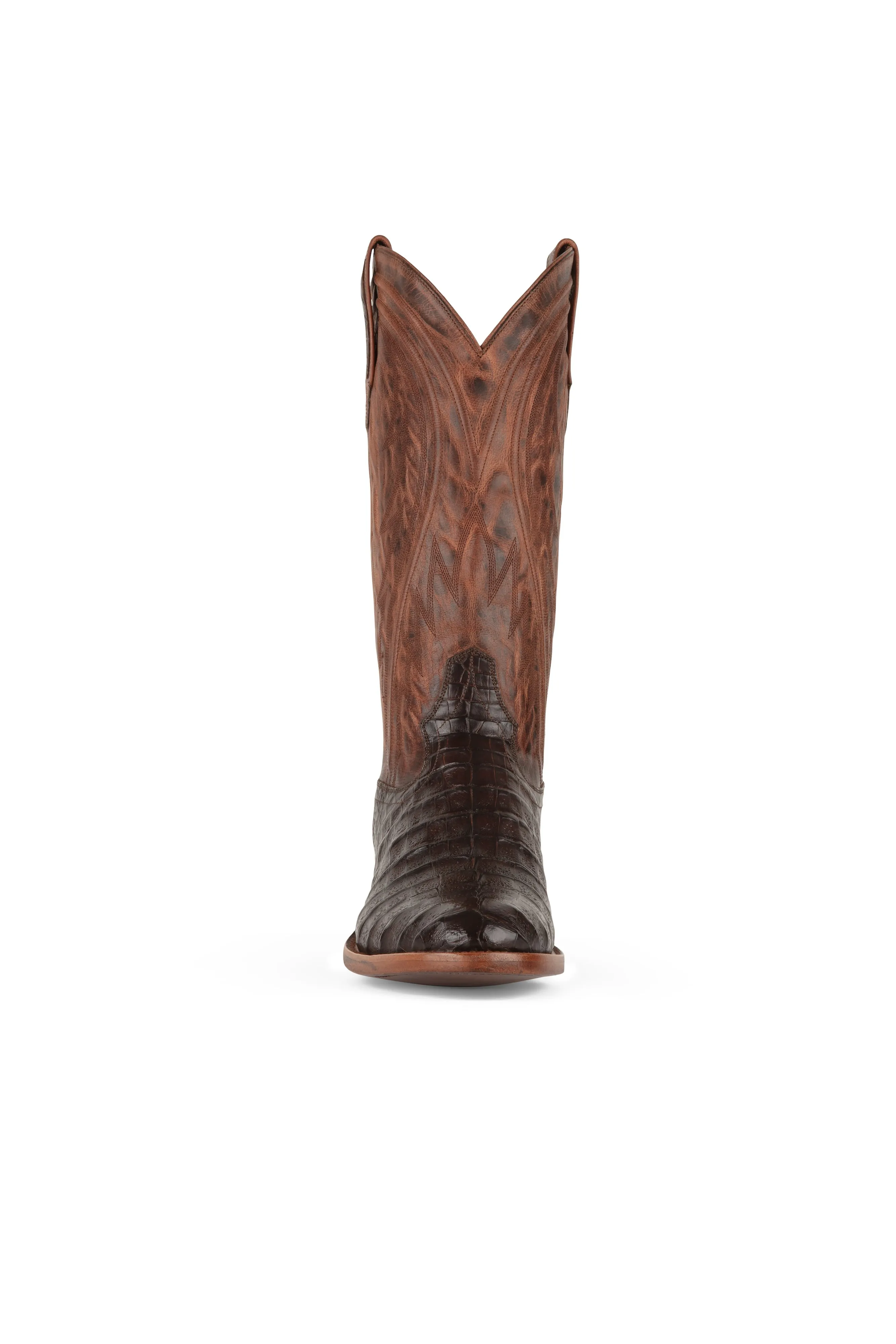Allens Brand - James - Round Toe - Tobacco Caiman