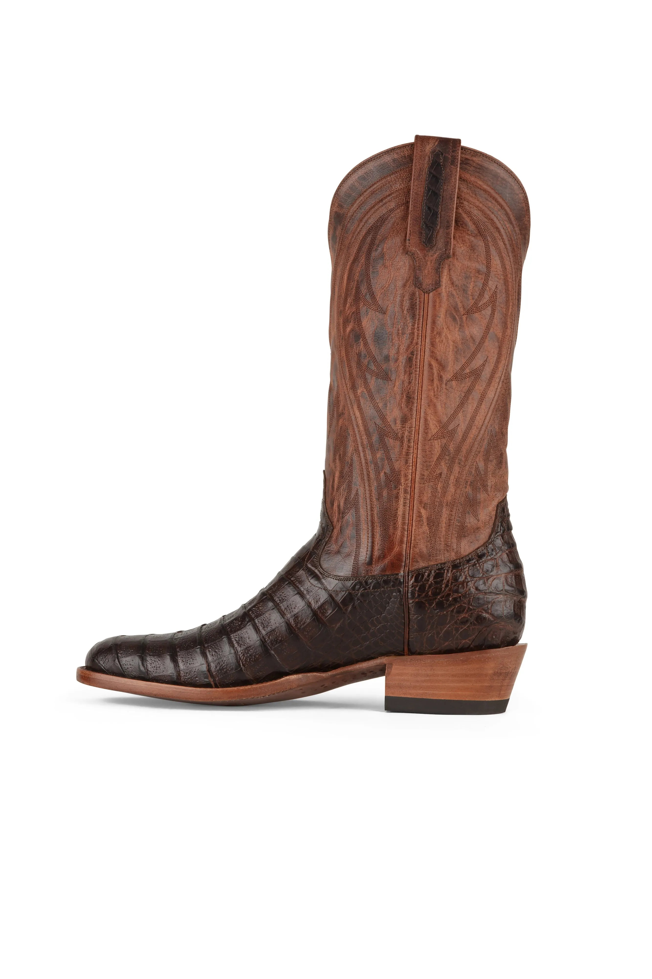 Allens Brand - James - Round Toe - Tobacco Caiman