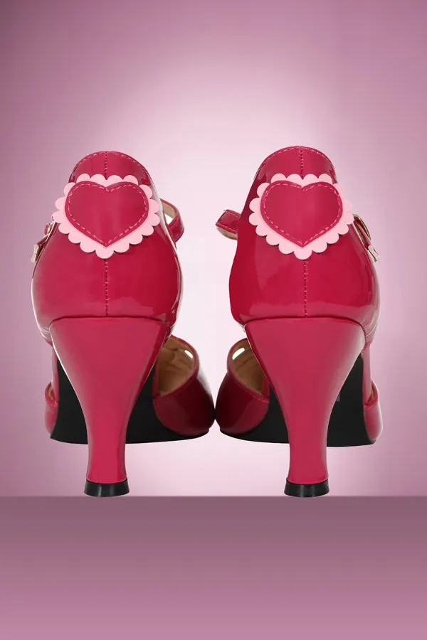 Amelia Heart Shoe in Hot Pink