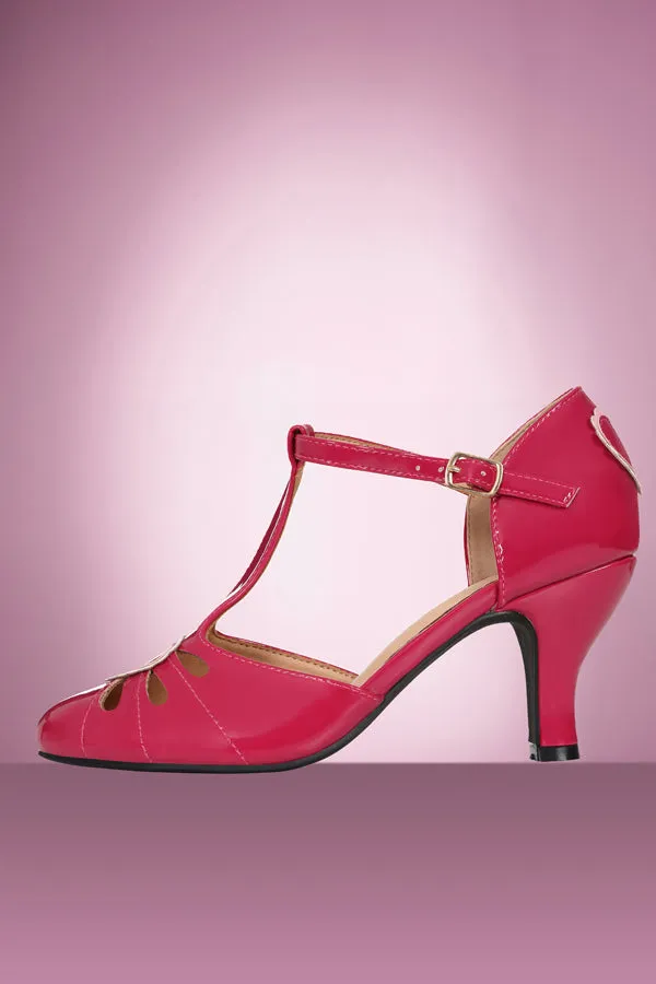 Amelia Heart Shoe in Hot Pink
