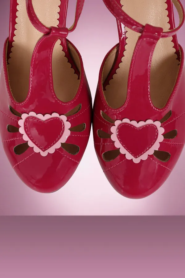 Amelia Heart Shoe in Hot Pink