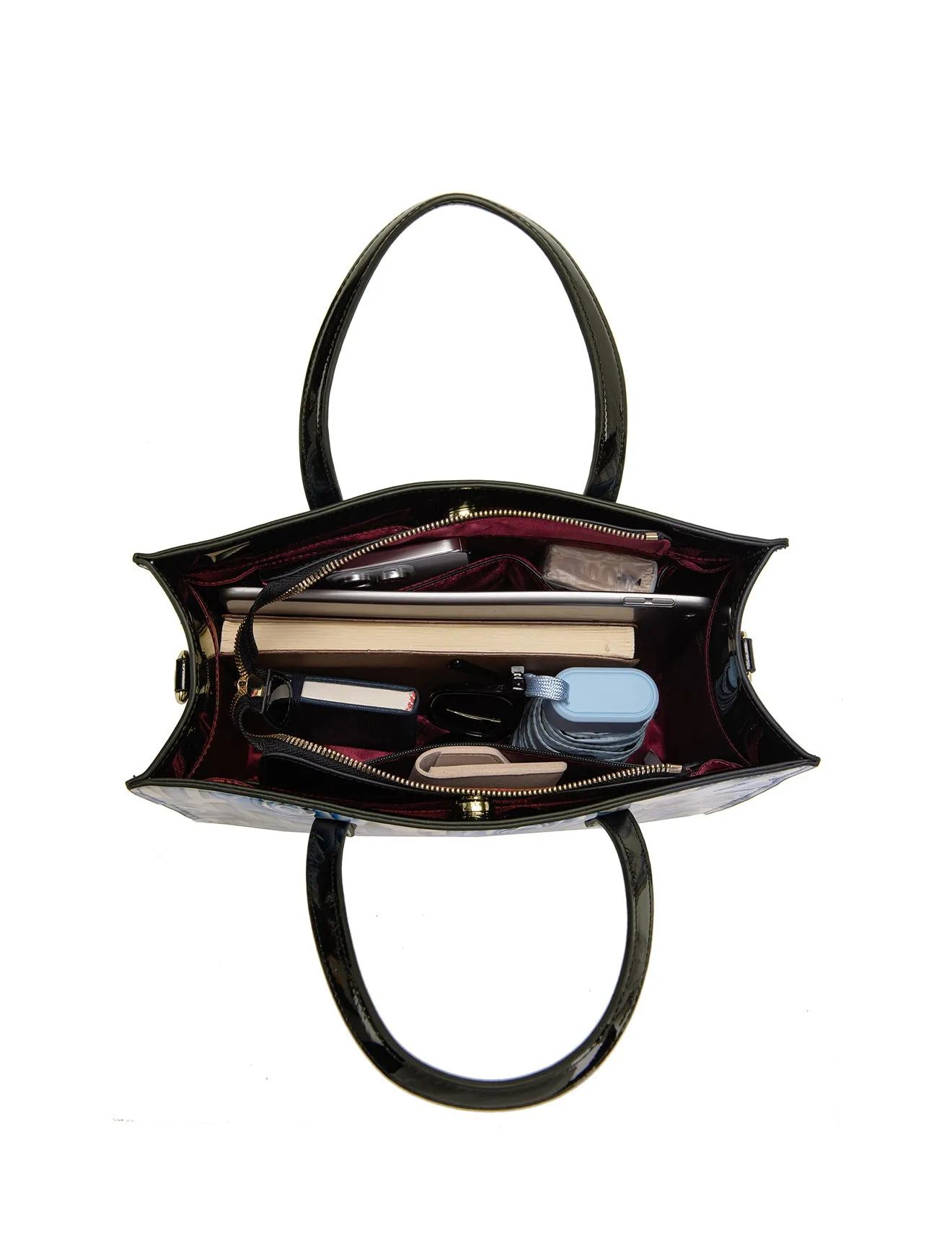 ANNABELLE PATENT LEATHER GRIP HANDLE BAG- SF22-0821
