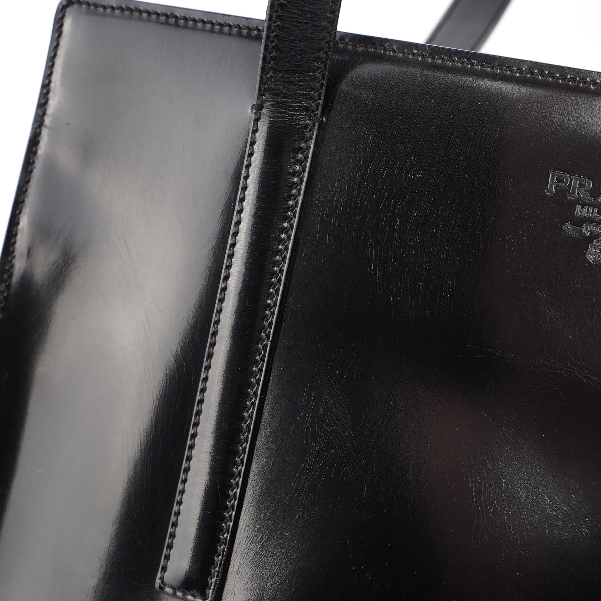 B6010 Black Spazzolato Tote Bag