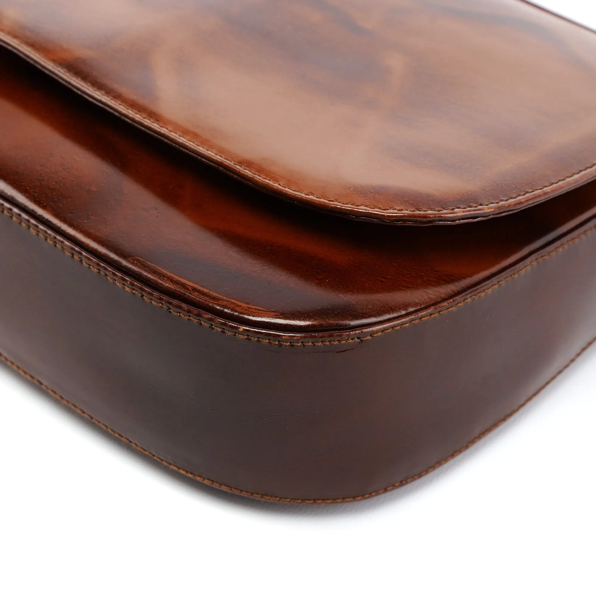 B6680 Brown Stampa Giraffa Shoulder Bag
