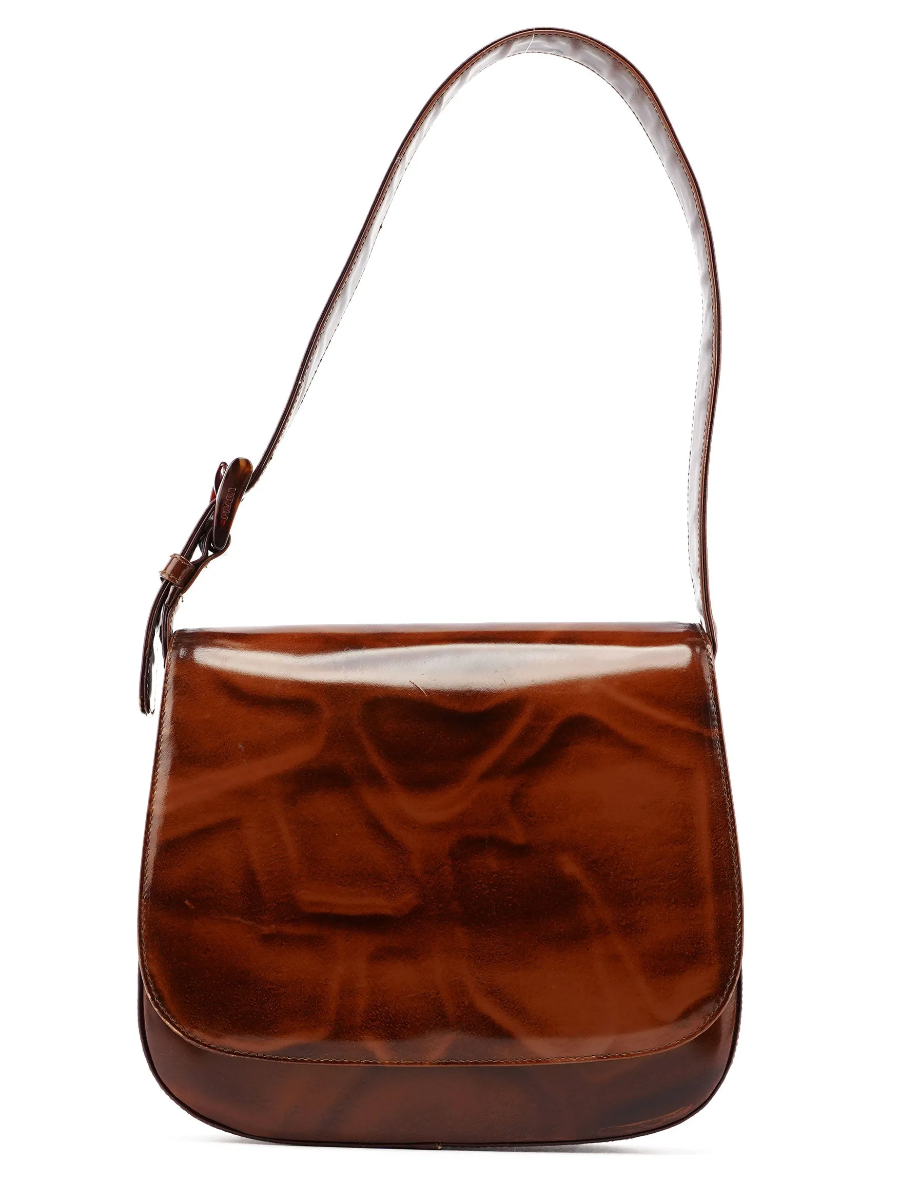 B6680 Brown Stampa Giraffa Shoulder Bag
