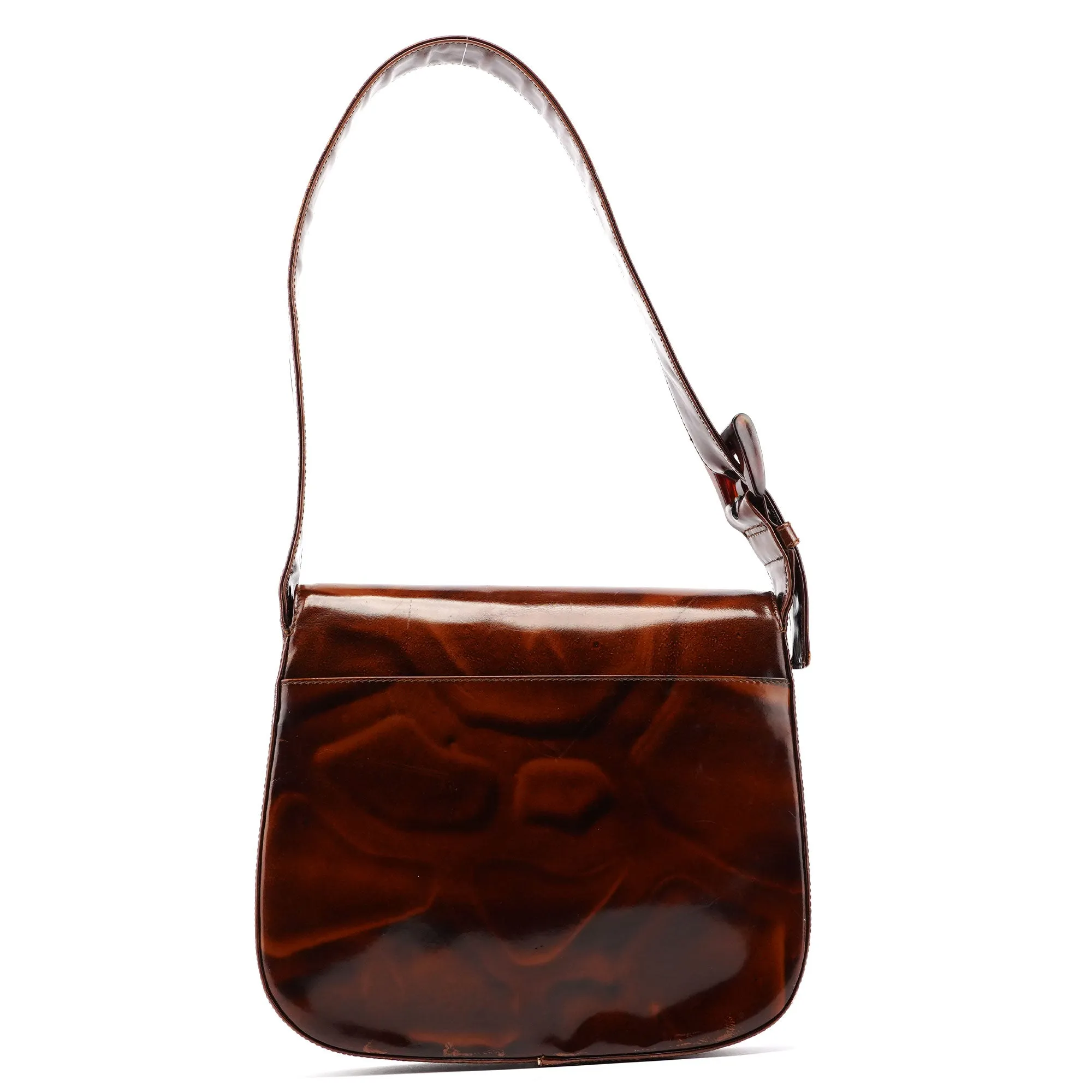 B6680 Brown Stampa Giraffa Shoulder Bag