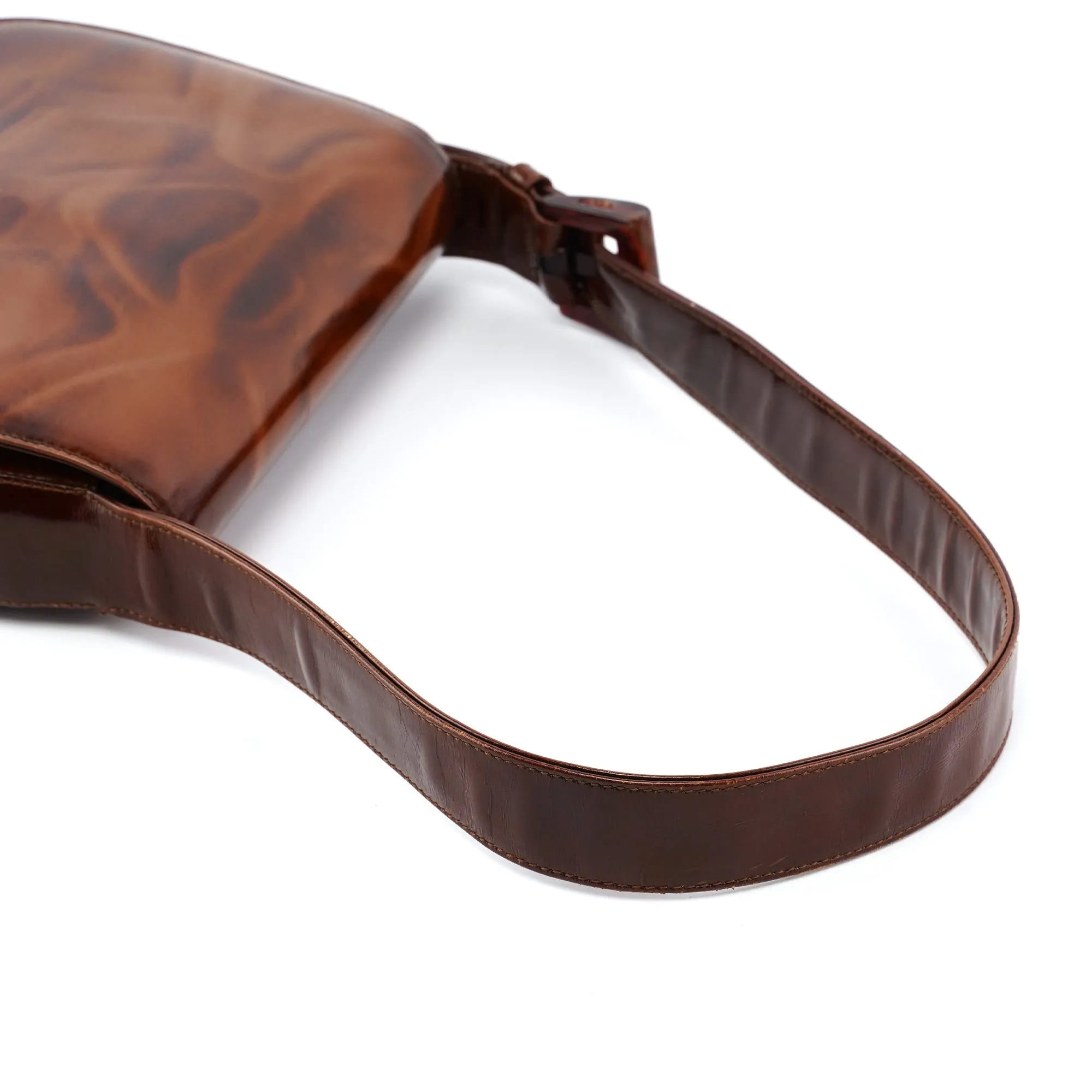 B6680 Brown Stampa Giraffa Shoulder Bag