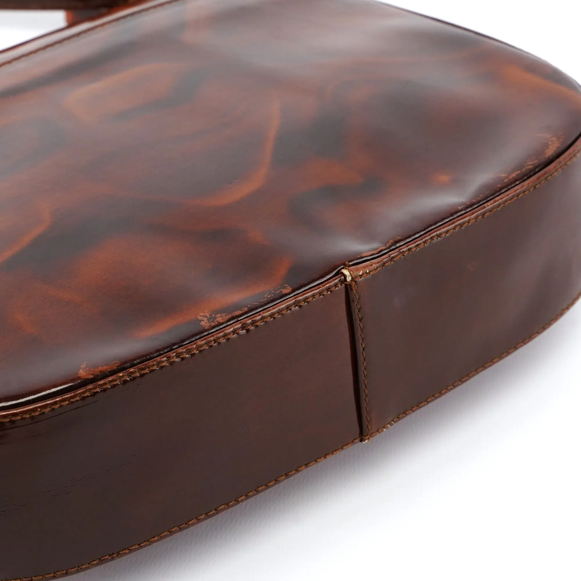 B6680 Brown Stampa Giraffa Shoulder Bag