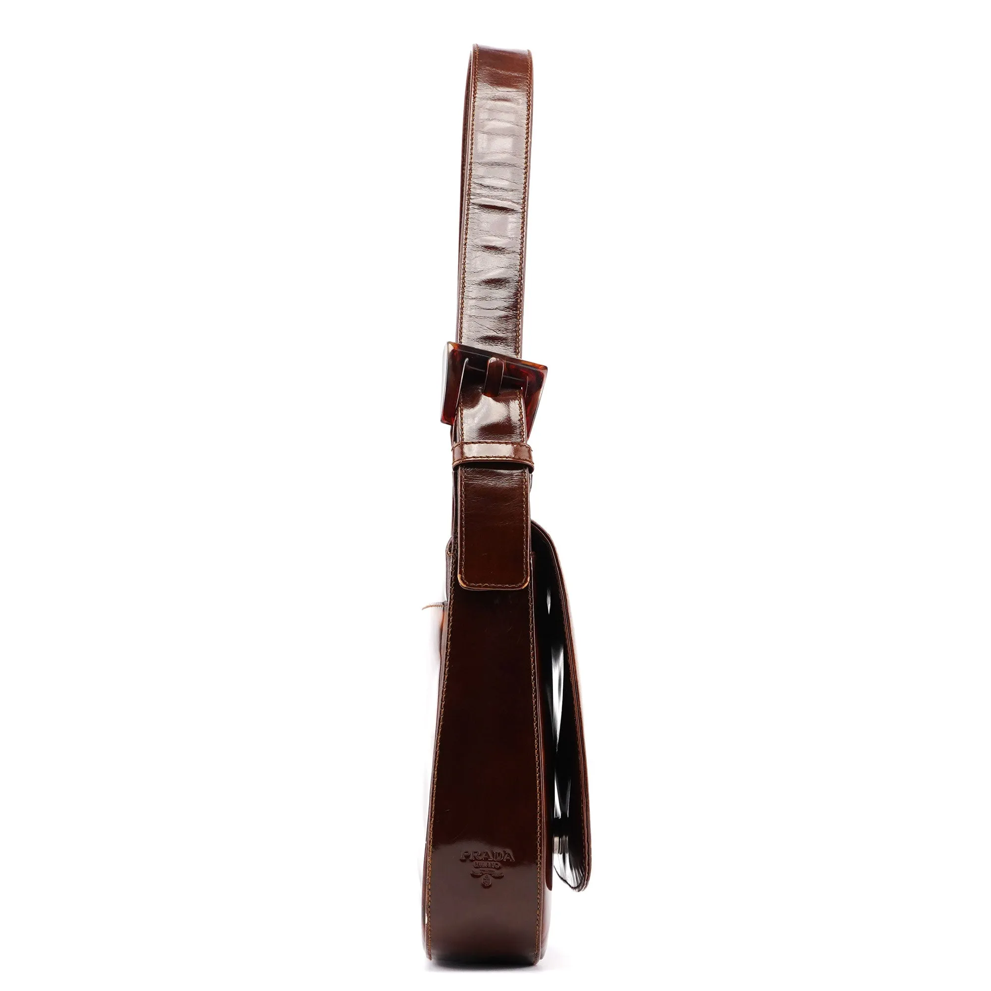 B6680 Brown Stampa Giraffa Shoulder Bag