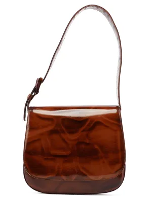 B6680 Brown Stampa Giraffa Shoulder Bag