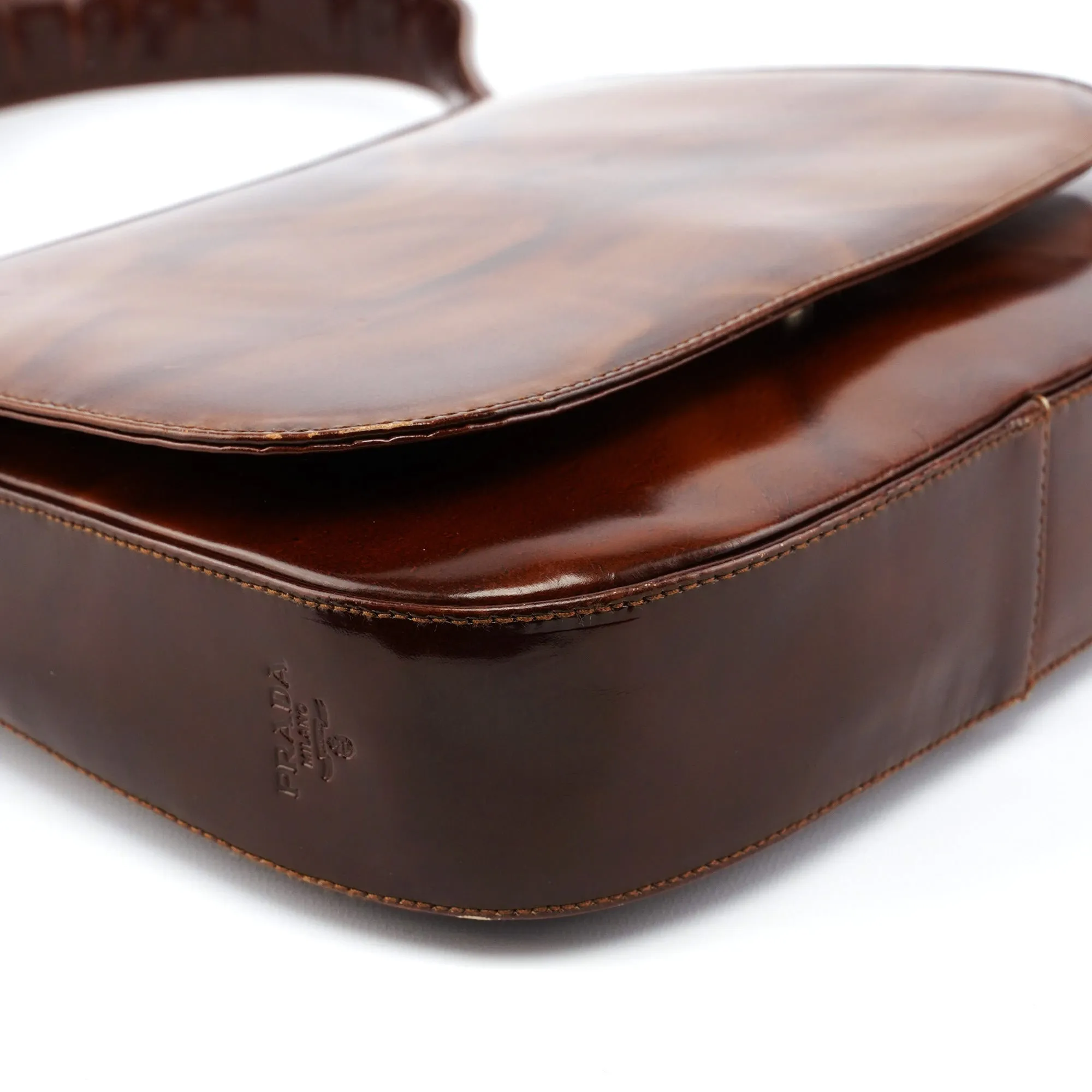 B6680 Brown Stampa Giraffa Shoulder Bag