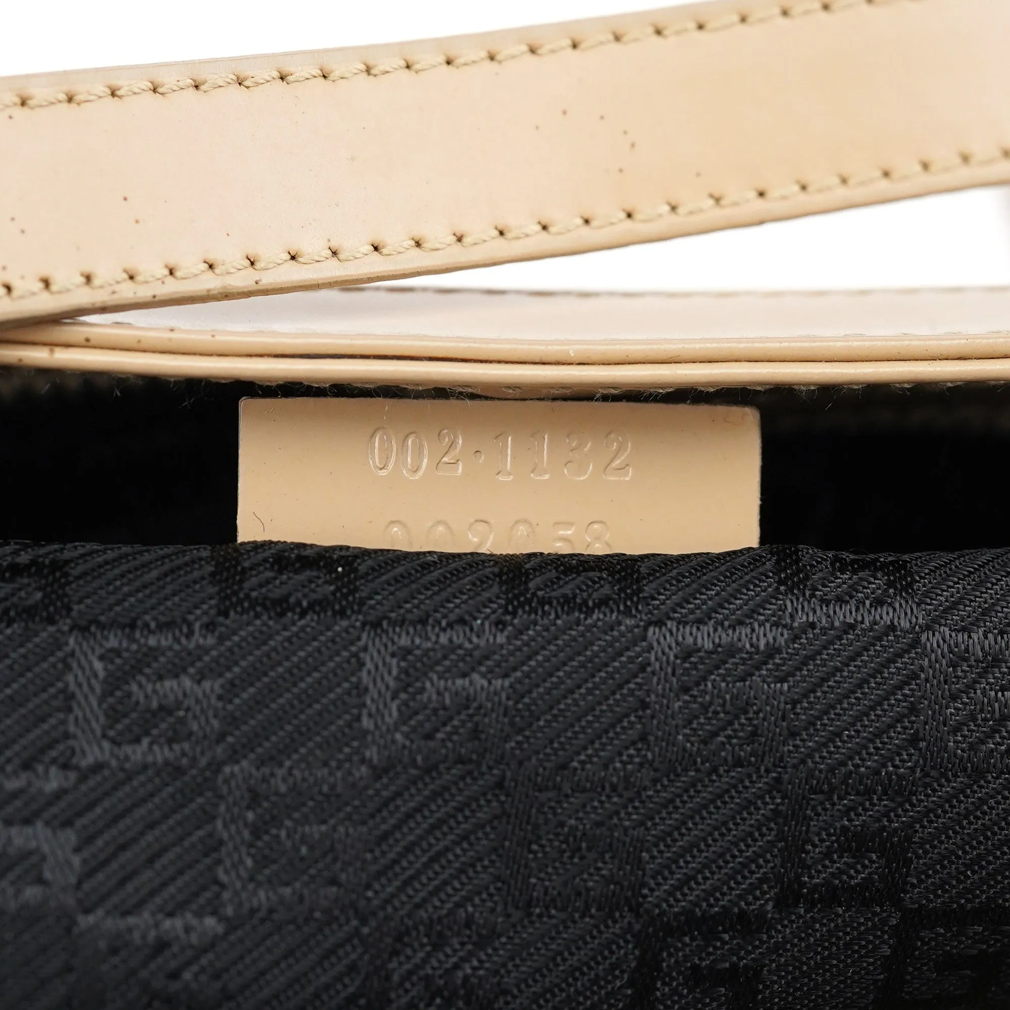 Beige Patent Leather Jackie Tote Bag