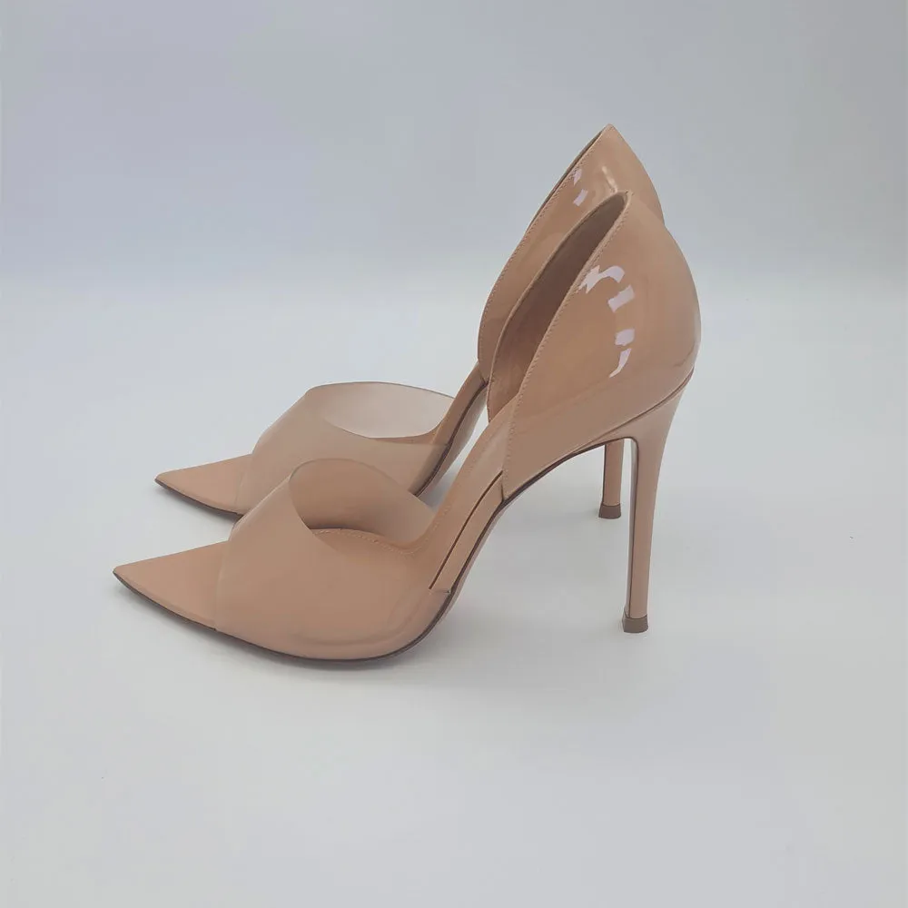 Beige Plexi Pumps