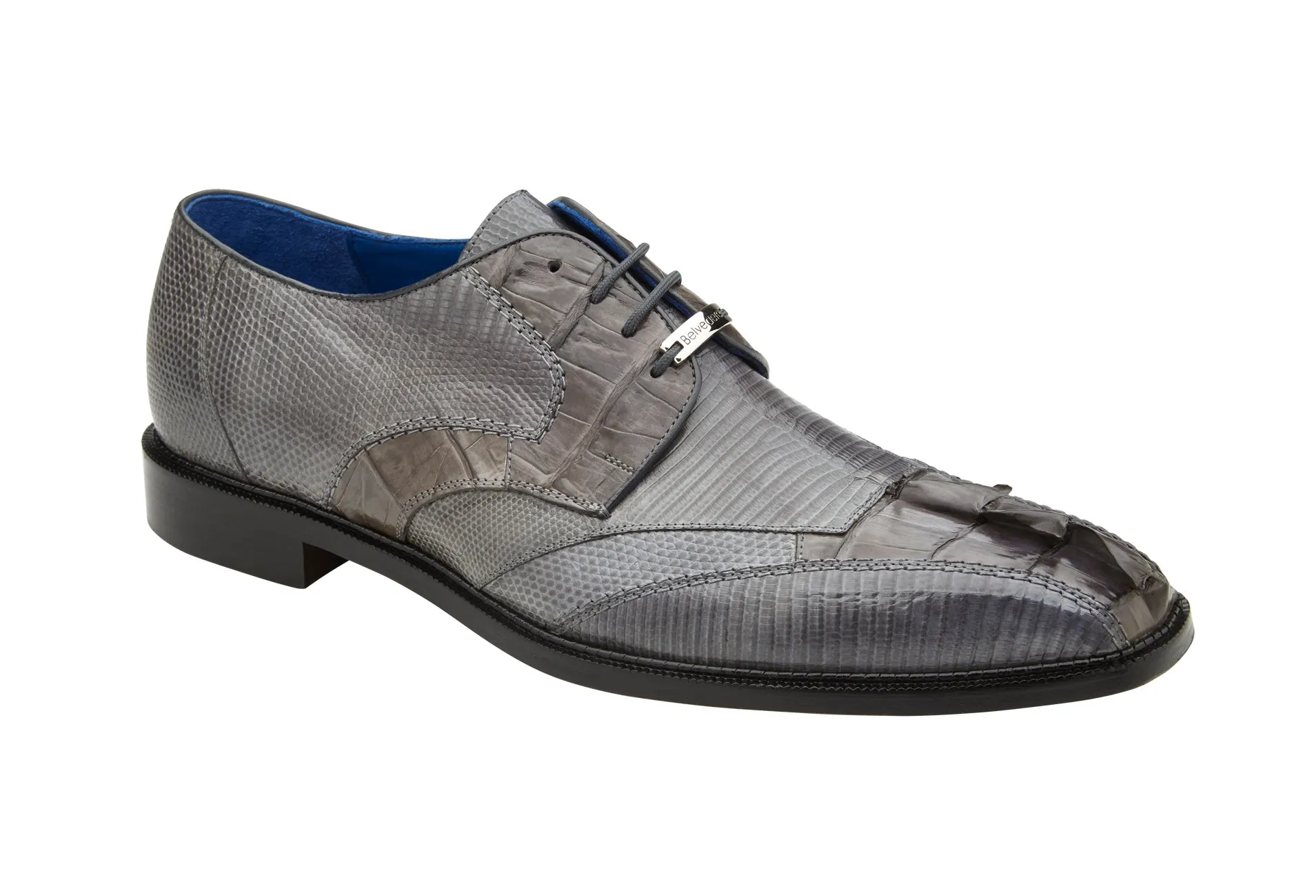 Belvedere - Valter, Genuine Caiman Crocodile and Lizard Dress Shoe - Gray - 1480 (IN STORE)