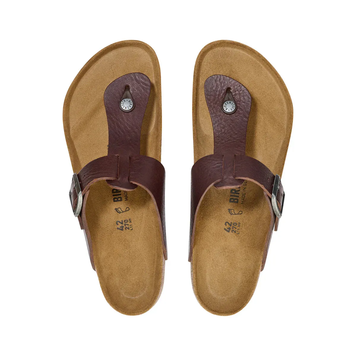 Birkenstock Safaga Vintage Wood Roast - Natural Leather Regular