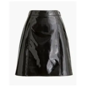Black Faux Patent Leather Skirt