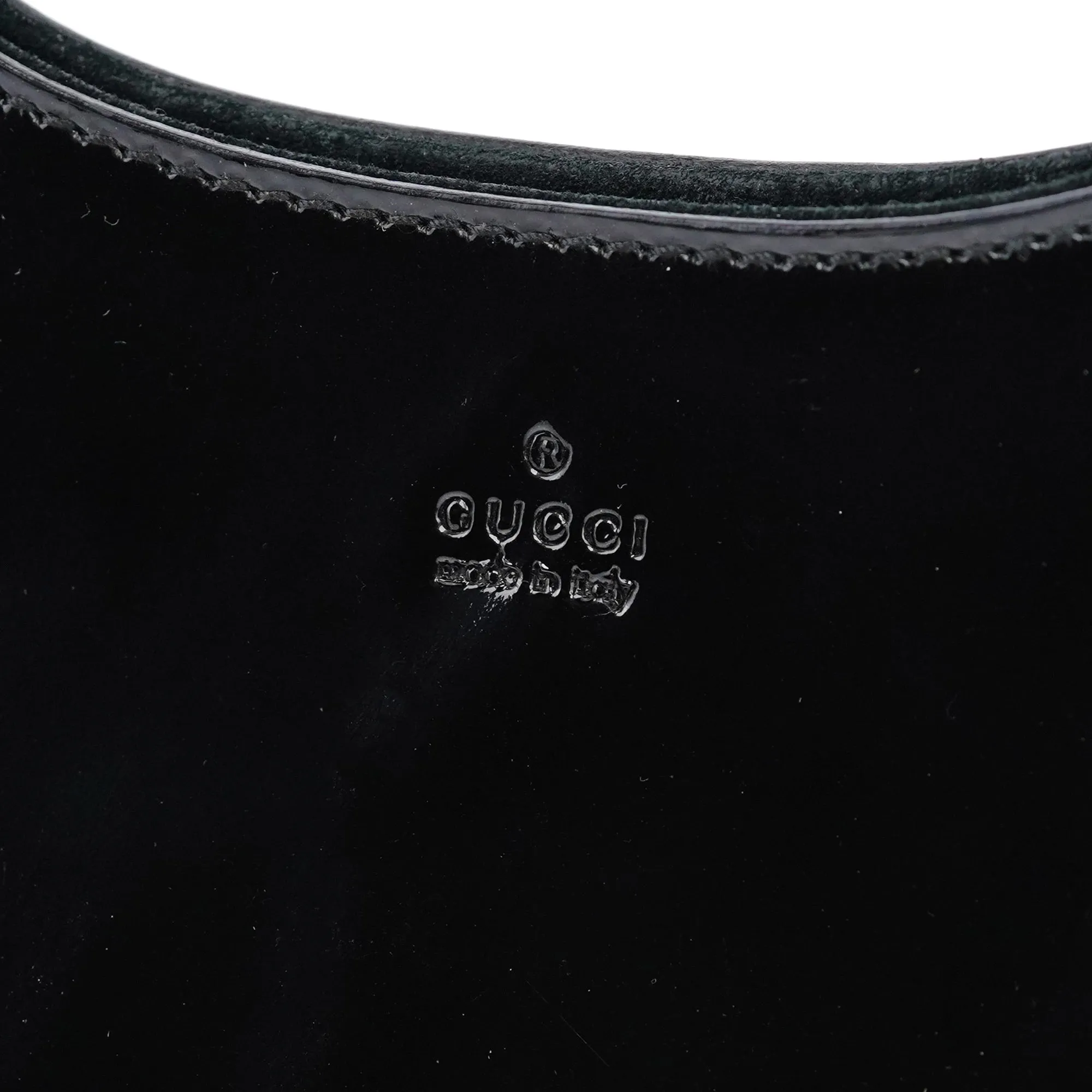 Black Patent Leather Bamboo Shoulder Bag