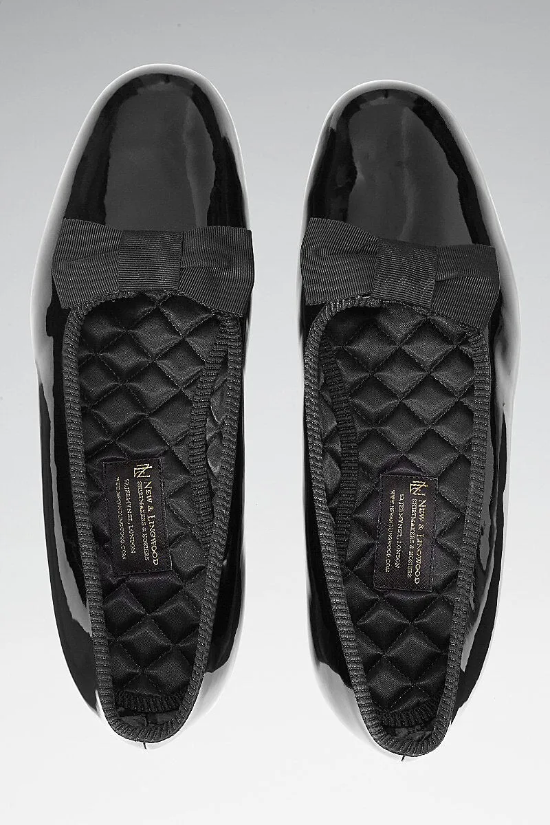 Black Patent Leather Bow Dress Shoes