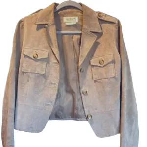Bloomingdale's Tan Suede Leather Jacket - 8P
