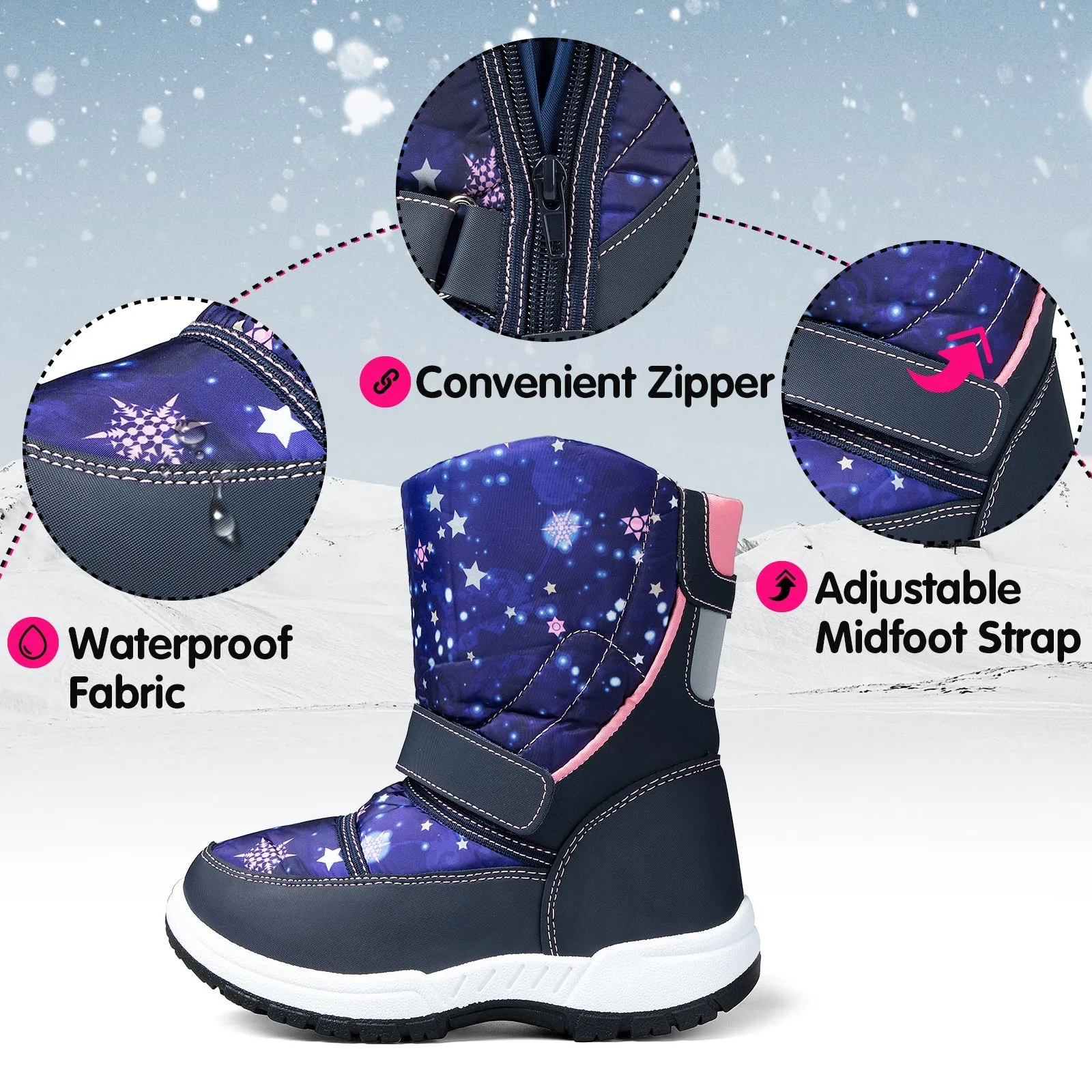 Blue Star Warm Waterproof Snow Boots