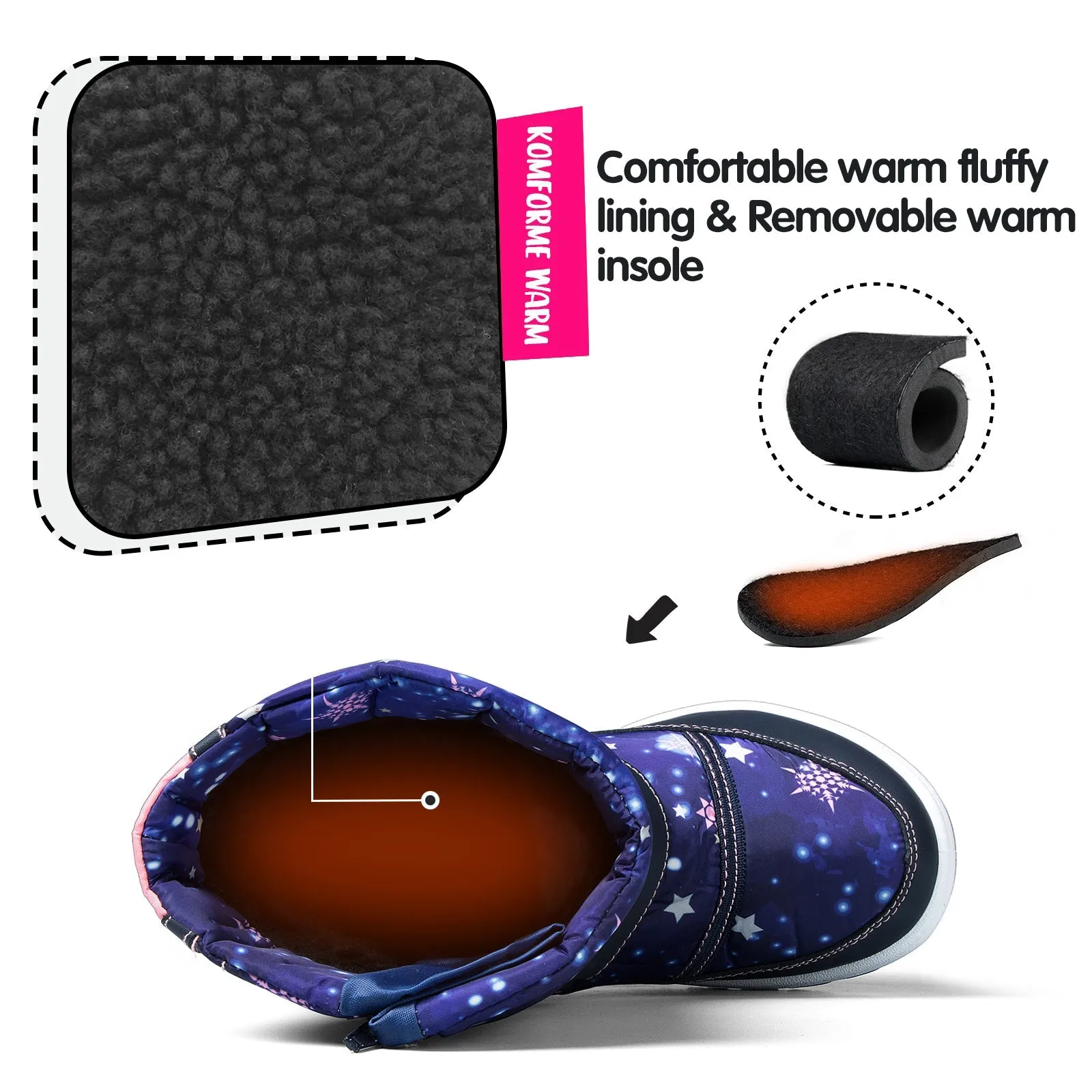 Blue Star Warm Waterproof Snow Boots
