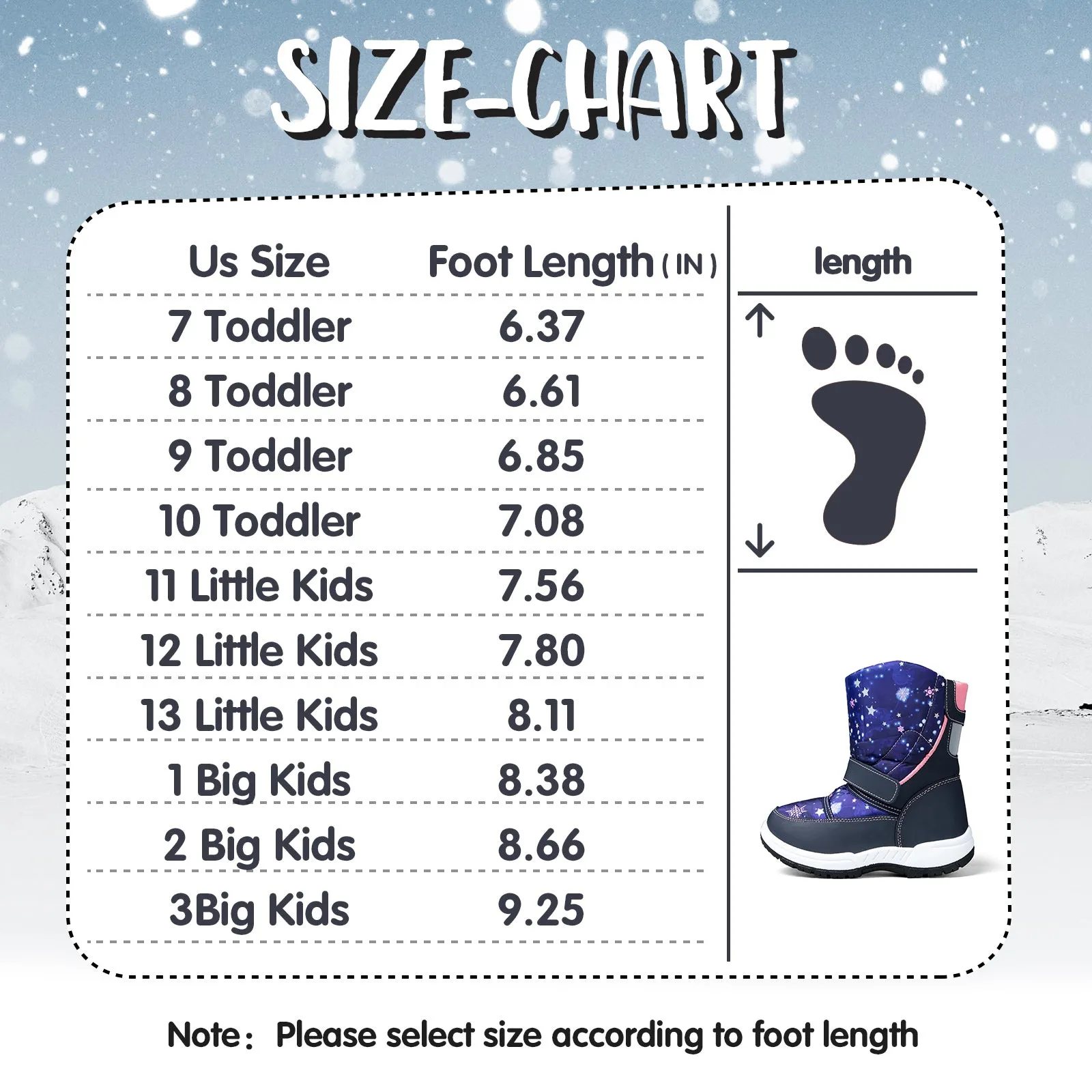 Blue Star Warm Waterproof Snow Boots