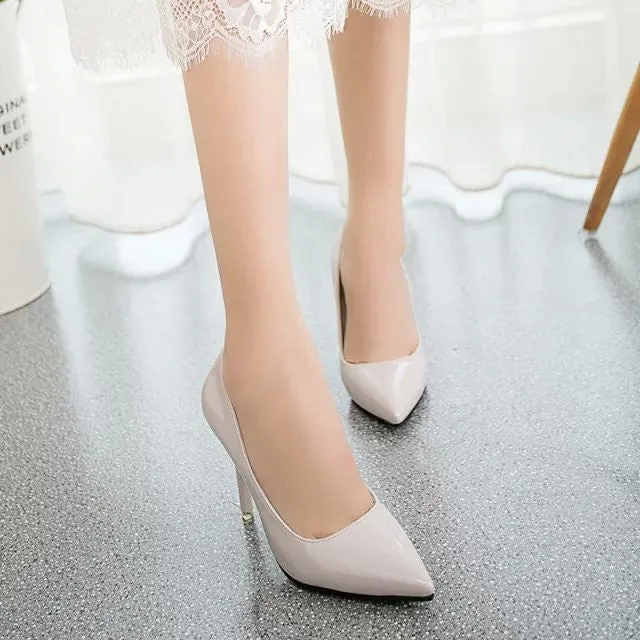 brand red bottom high heels patent leather women pumps pointed toe sexy ladies stiletto shoes woman plus size 34-39