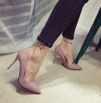 brand red bottom high heels patent leather women pumps pointed toe sexy ladies stiletto shoes woman plus size 34-39