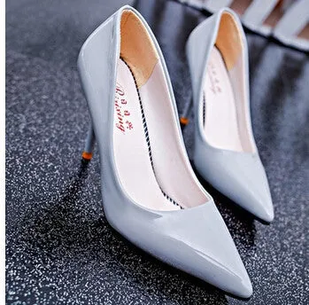 brand red bottom high heels patent leather women pumps pointed toe sexy ladies stiletto shoes woman plus size 34-39
