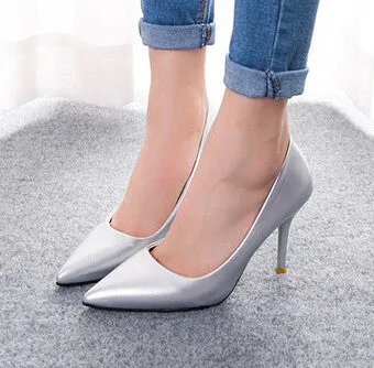 brand red bottom high heels patent leather women pumps pointed toe sexy ladies stiletto shoes woman plus size 34-39