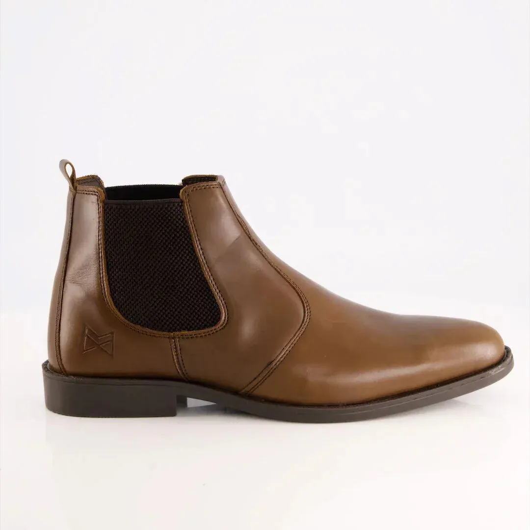 Brown Cow Leather Chelsea boots