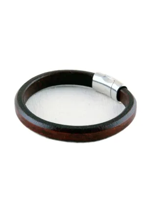 Brown Italian Leather Station Bracelet