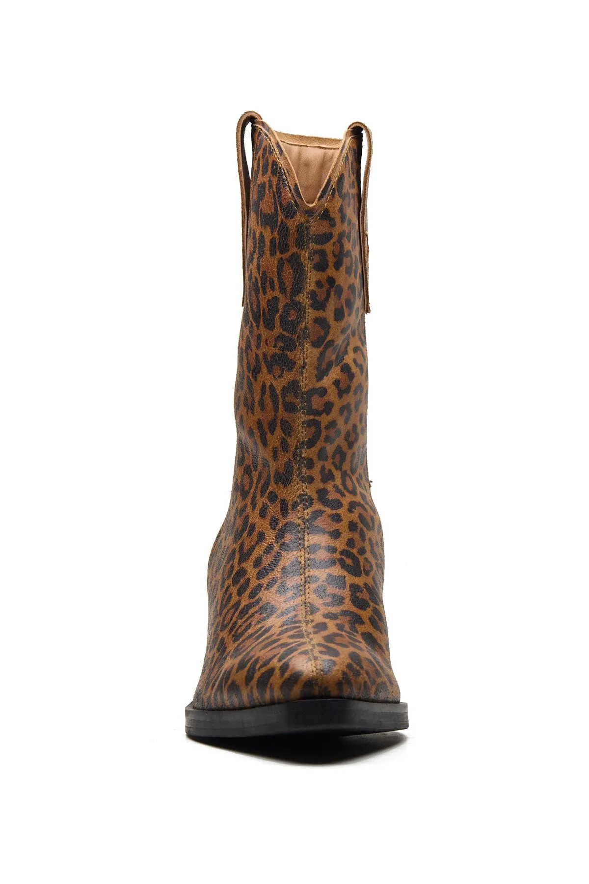 Brown Patent Foil Leather Boots