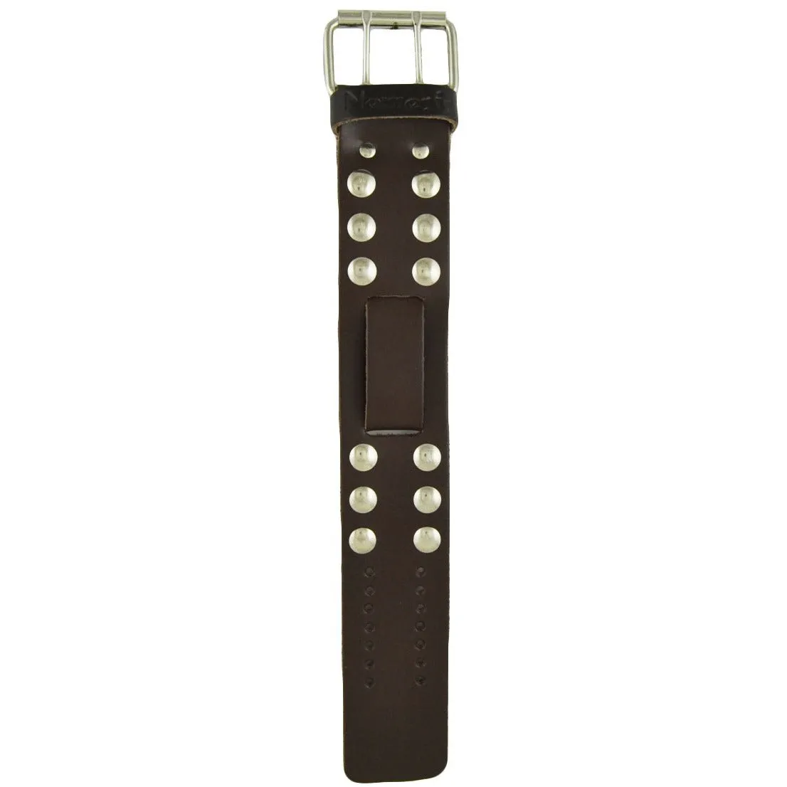Bullet Brown Leather Cuff