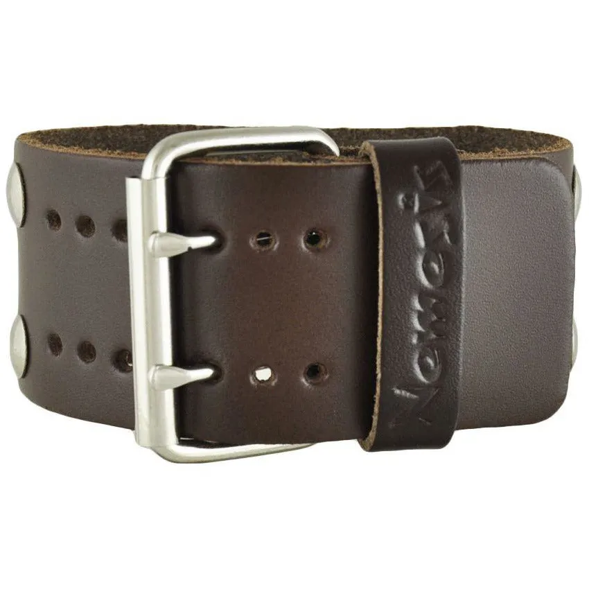 Bullet Brown Leather Cuff