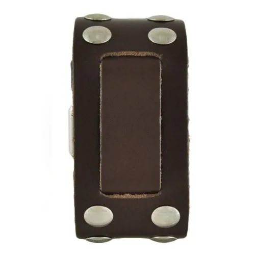 Bullet Brown Leather Cuff