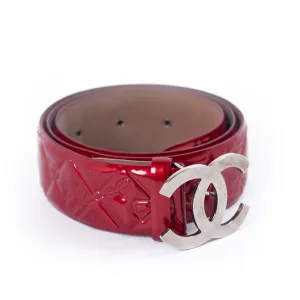 Chanel CC Quilted Patent Leather Belt