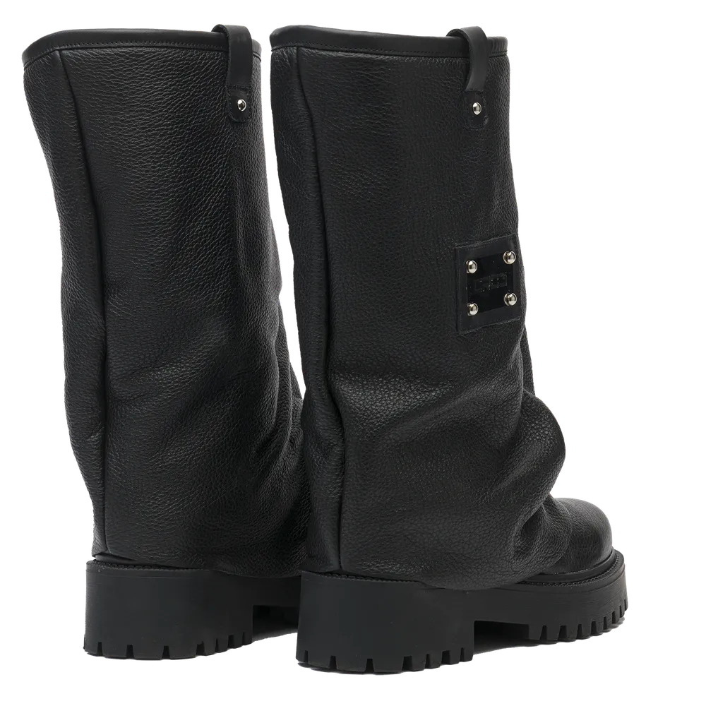 CHUNKY – Leather Boots Black