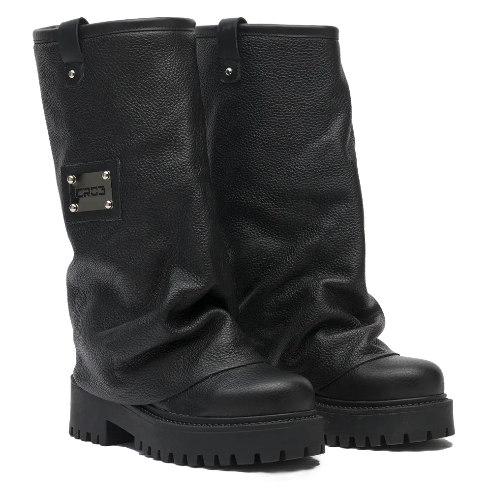 CHUNKY – Leather Boots Black