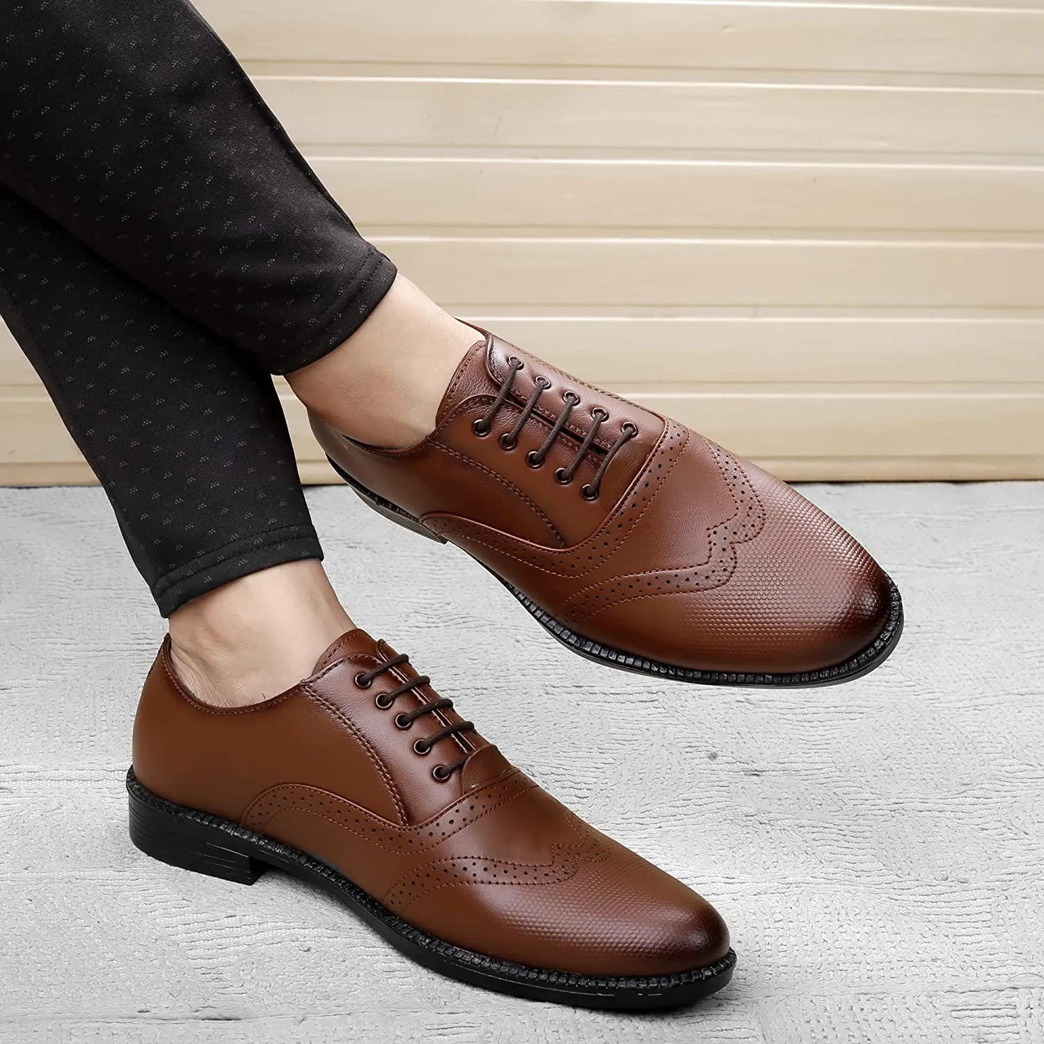 Classic Design Formal Genuine Leather Lace-up Shoes For Men's-JonasParamount