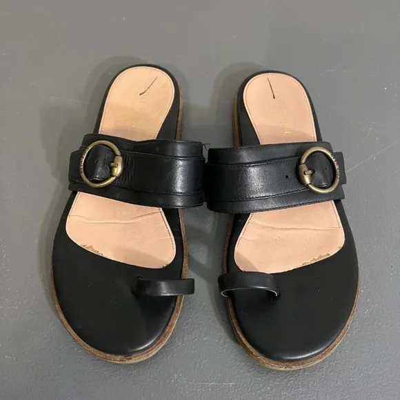 COLE HAAN‎ Abbie Slide Sandal in Black Leather (6.5)