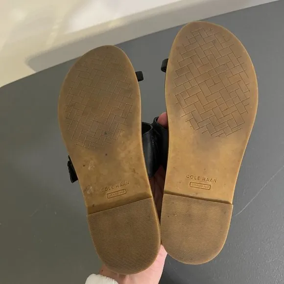 COLE HAAN‎ Abbie Slide Sandal in Black Leather (6.5)